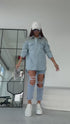 Denim shirt "LUX DIAMOND" D27 - LIGHT BLUE